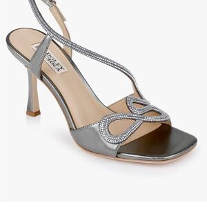 Badgley Mischka Silver Strappy Heels